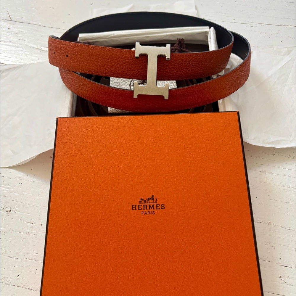Hermes Pebbled Leather Belt